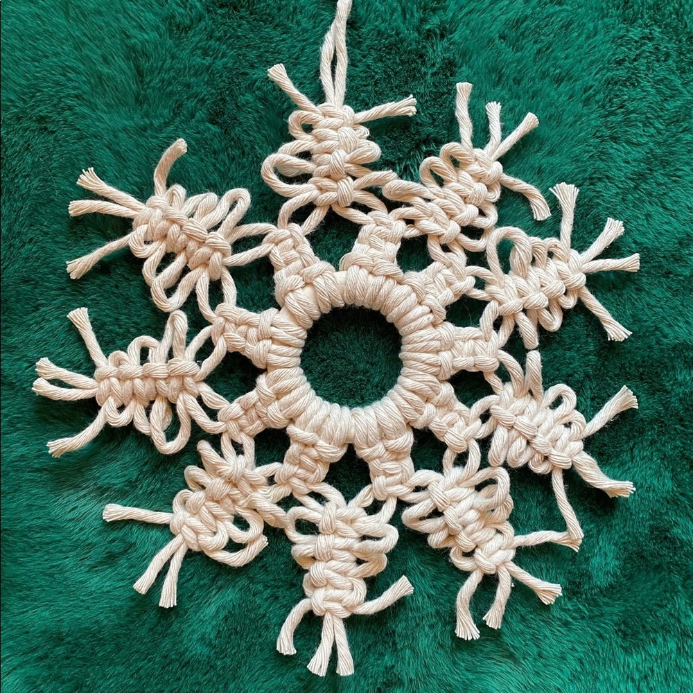Handmade Macrame Crochet Snowflake Ornament
